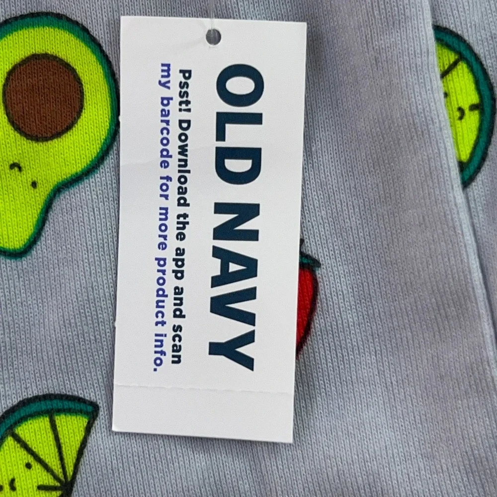 Old Navy Kids 6T Red Blue Taco Avocado Print Snug Fit Pajama Leggings 2-Pack NWT